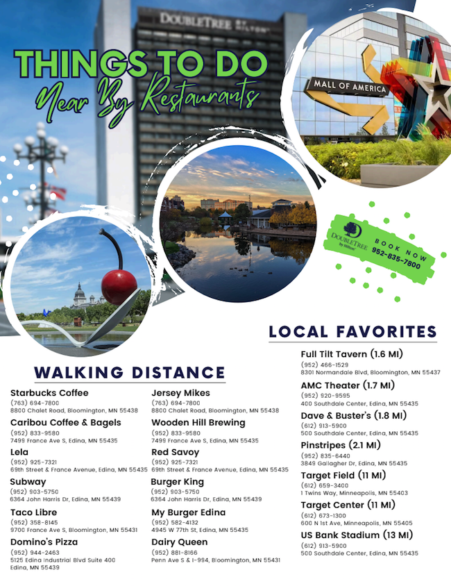 Nearby restaurants and more.