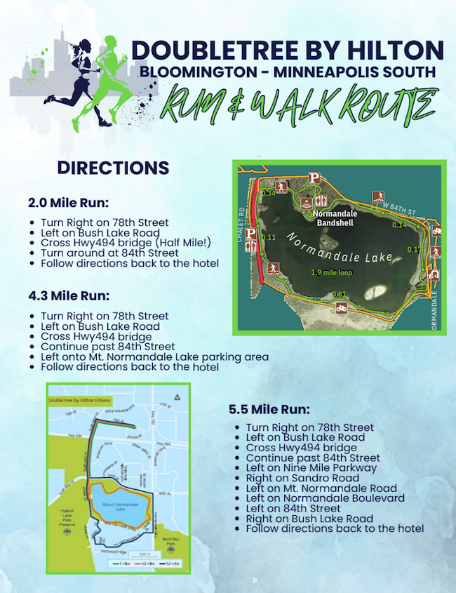 Walking and running paths near hotel.